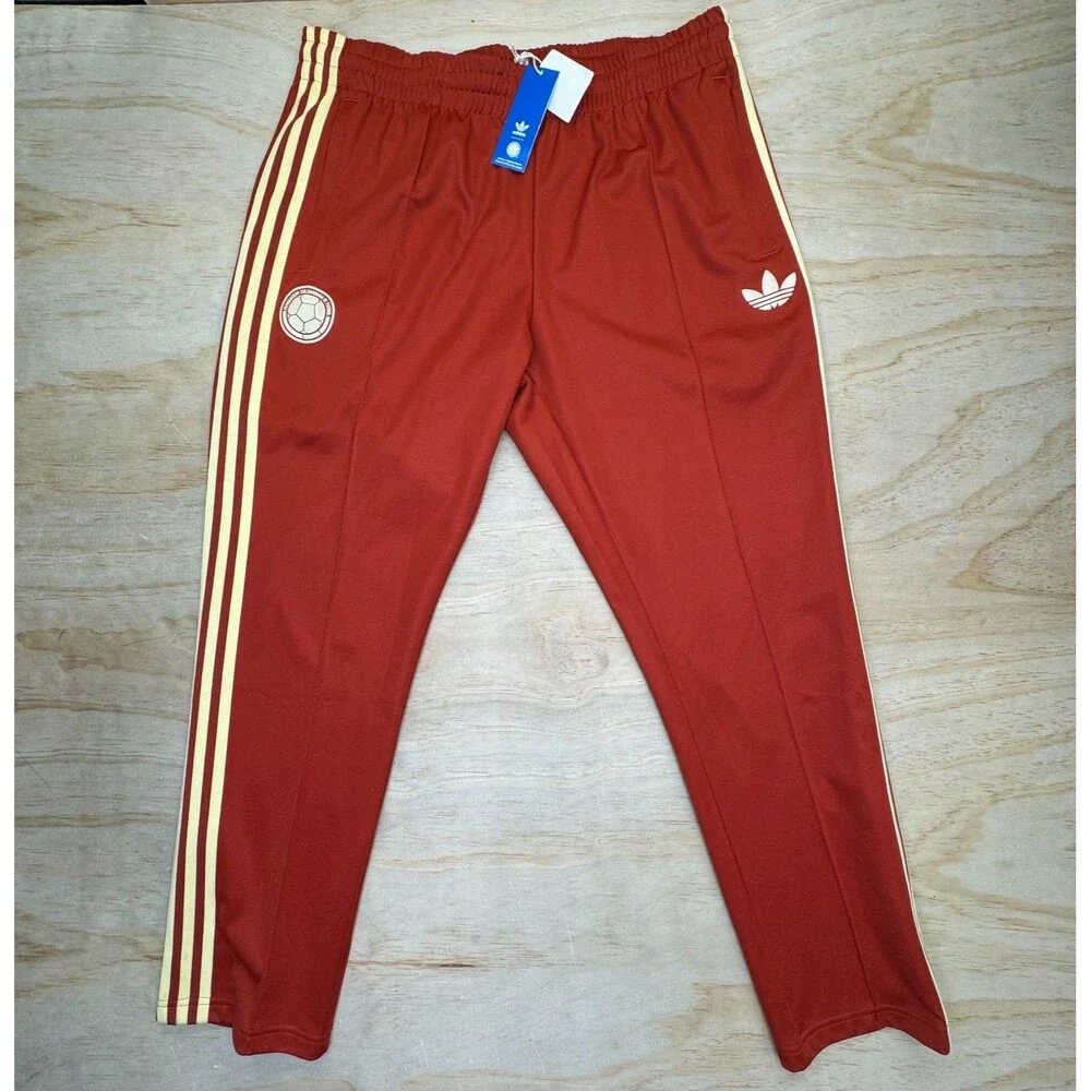 NEW Colombia adidas Beckenbauer Track Pants Tribe Orange Red Almost Yellow 2XL